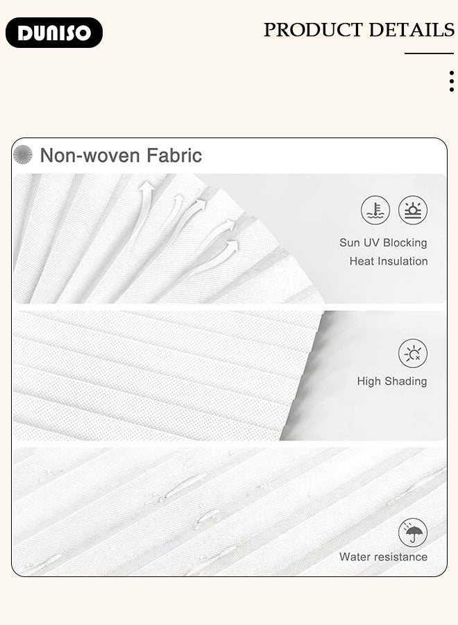 Temporary Paper Blinds for Windows, No Drilling Self Adhesive Blackout Curtains, Easy to Cut Pleated Window Blinds Cordless for Indoor Windows, Waterproof Window Shades for Bedroom, Kithen, Bathroom and Office