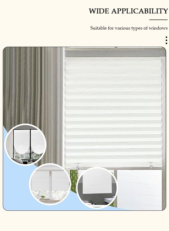 DUNISO Temporary Paper Blinds for Windows, No Drilling Self Adhesive Blackout Curtains, Easy to Cut Pleated Window Blinds Cordless for Indoor Windows, Waterproof Window Shades for Bedroom, Kithen, Bathroom and Office - Image 2