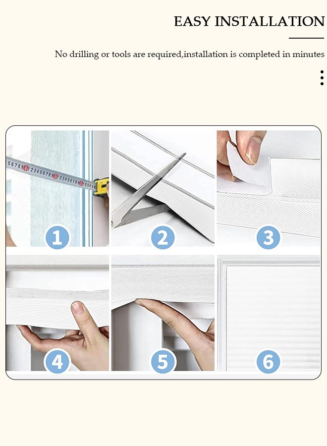 DUNISO Temporary Paper Blinds for Windows, No Drilling Self Adhesive Blackout Curtains, Easy to Cut Pleated Window Blinds Cordless for Indoor Windows, Waterproof Window Shades for Bedroom, Kithen, Bathroom and Office - Image 4