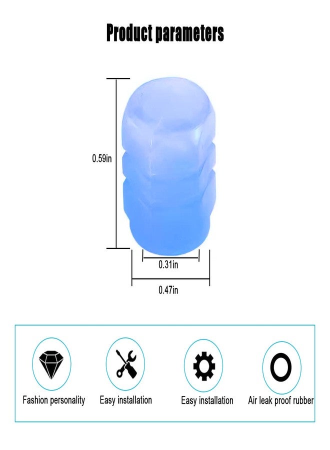 YALOK Tire Valve Stem Caps for Car, 4PCS Noctilucous Tire Air Caps Cover, Illuminated Auto Wheel Valve Stem Cap, Car Accessories Universal for Car, Truck, SUV, Motorcycles, Bike (Blue) - Image 2