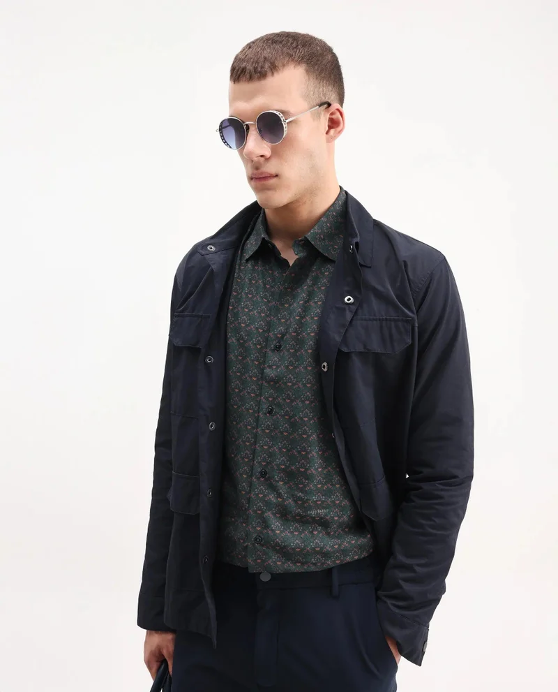 Rare Rabbit Men's Regular Fit Floral Print Shirt