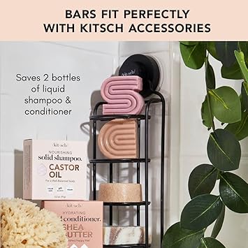 Kitsch Shampoo Bar Castor Oil Solid Bar Shampoo for Hydration Strengthening and Moisturizing Organic Castor Oil for Dull Dry Hair Vegan ParabenFree Hair Care Made in USA 32 oz - Image 2