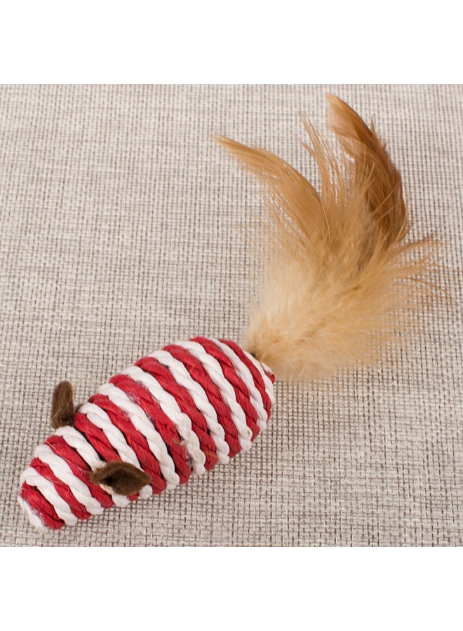 مجموعة ألعاب قطط عصا ريش تفاعلية مع ألعاب طيور وفأر قطيفة وكرات حبل قطنية – مواد متينة وآمنة للعب الداخلي للقطط - Image 2