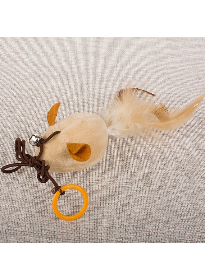 مجموعة ألعاب قطط عصا ريش تفاعلية مع ألعاب طيور وفأر قطيفة وكرات حبل قطنية – مواد متينة وآمنة للعب الداخلي للقطط - Image 5