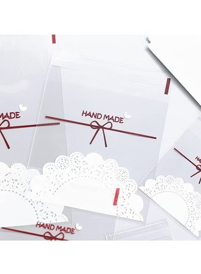 واي جيه 100 قطعة أكياس بسكويت لاصقة ذاتية، مقاس 5.5 × 5.5 بوصة، أكياس شفافة للحلويات، أكياس بلاستيكية فردية للحلويات، أكياس زخرفية للهدايا، أكياس سيلوفان لتعبئة البسكويت، الشوكولاتة، الوجبات الخفيفة، الزفاف، الحفلات - Image 4