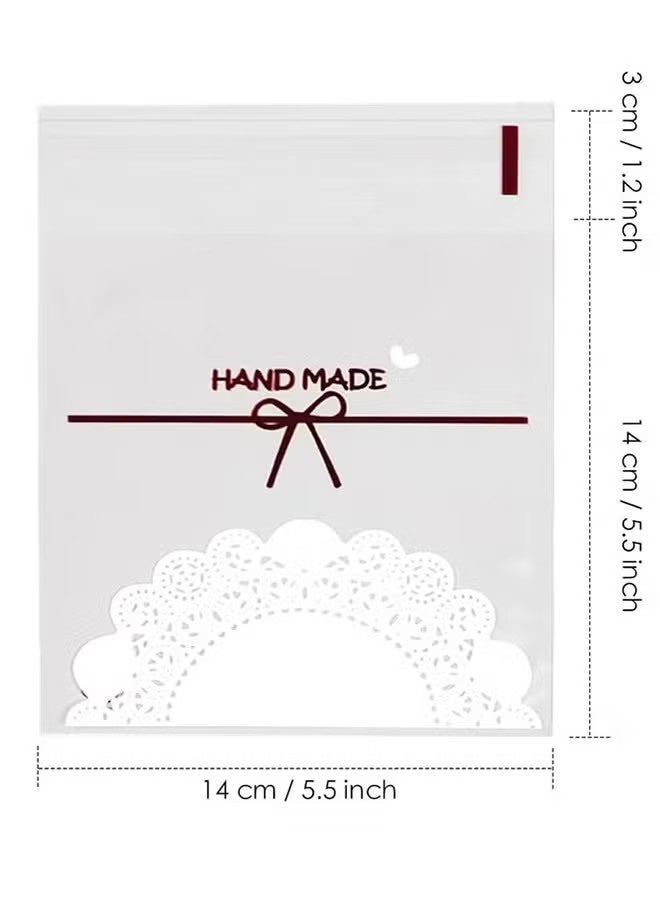 واي جيه 100 قطعة أكياس بسكويت لاصقة ذاتية، مقاس 5.5 × 5.5 بوصة، أكياس شفافة للحلويات، أكياس بلاستيكية فردية للحلويات، أكياس زخرفية للهدايا، أكياس سيلوفان لتعبئة البسكويت، الشوكولاتة، الوجبات الخفيفة، الزفاف، الحفلات - Image 2