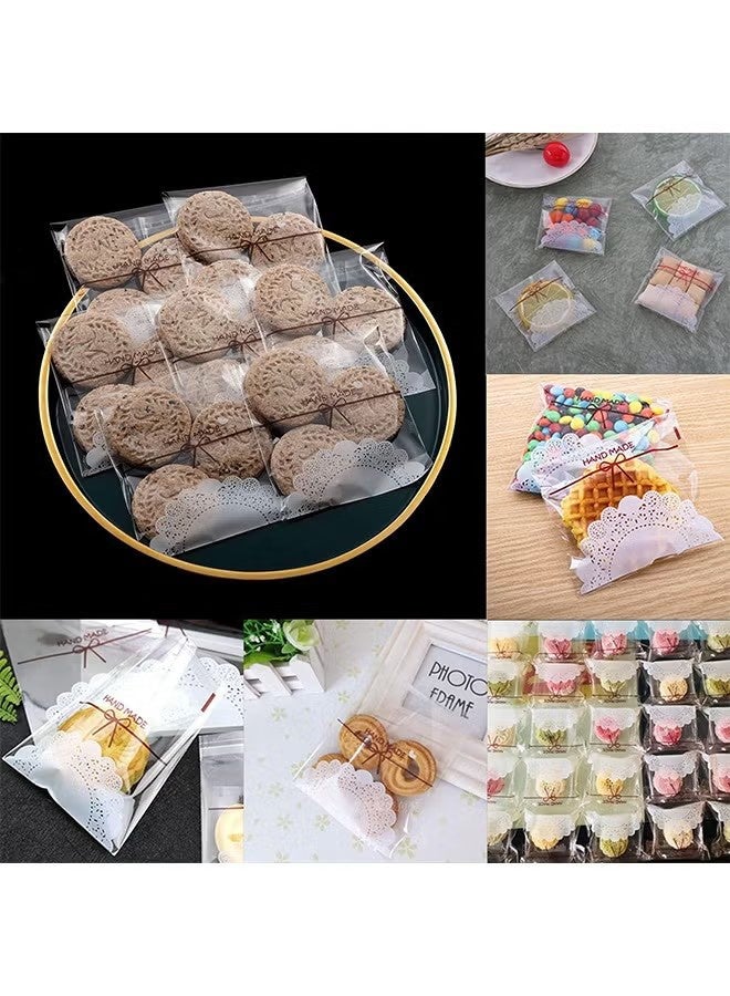 واي جيه 100 قطعة أكياس بسكويت لاصقة ذاتية، مقاس 5.5 × 5.5 بوصة، أكياس شفافة للحلويات، أكياس بلاستيكية فردية للحلويات، أكياس زخرفية للهدايا، أكياس سيلوفان لتعبئة البسكويت، الشوكولاتة، الوجبات الخفيفة، الزفاف، الحفلات - Image 5