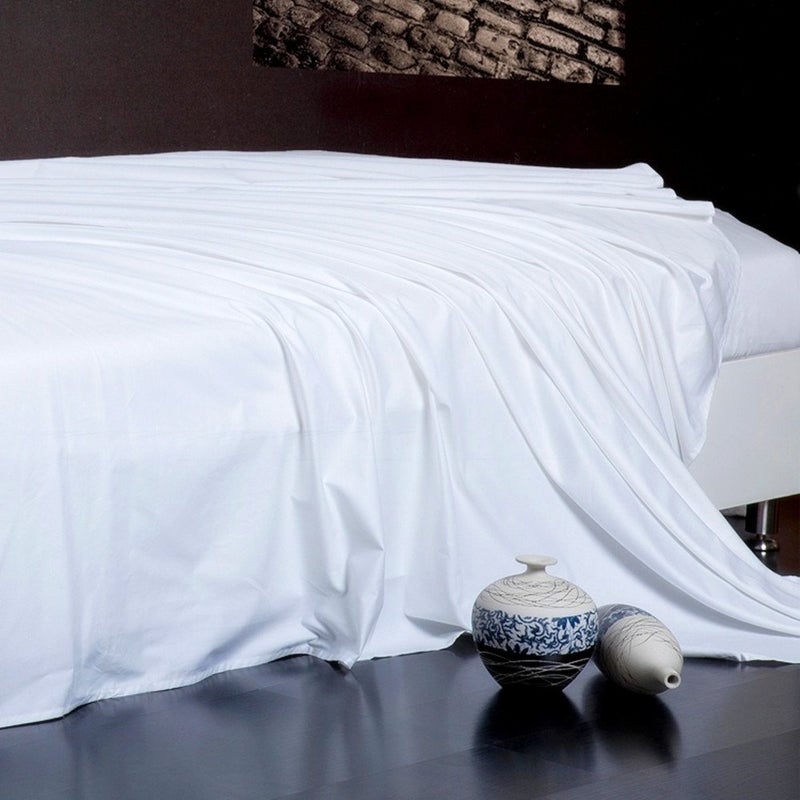 Meicotton Bedding Twin Size Flat Sheet Single - 300 Thread Count 100% Egyptian Cotton Quality - Hotel Collection Flat Sheet Sold Separately - White - Image 2