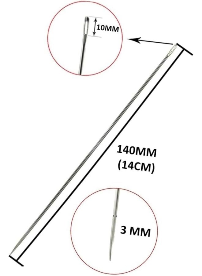 Biella 14Cm Industrial Type Sewing Large Eye Long Needle Easy To Thread, Hand Sewing Needle  - Image 2