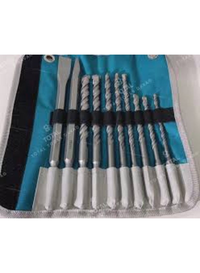 TOTAL 10-Piece SDS Plus Masonry Drill Bit Set - Image 1