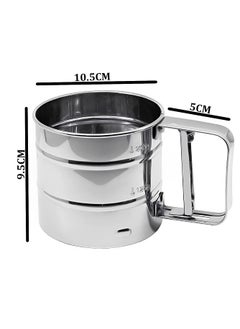 Zobano Zobano Baking Stainless Steel Shaker Sieve Cup Manual Flour Sifter with Measuring Scale Mark for Flour Icing Sugar  - Image 3