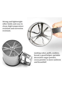 Zobano Zobano Baking Stainless Steel Shaker Sieve Cup Manual Flour Sifter with Measuring Scale Mark for Flour Icing Sugar  - Image 4