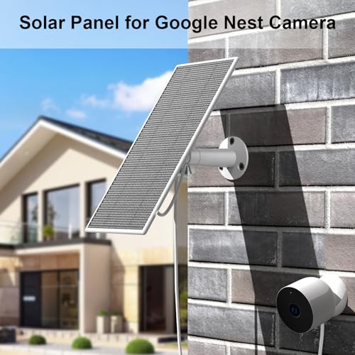 Aiobuvr Solar Panel for Google Nest Camera 5W Solar Power Charger for Nest Camera Outdoor or IndoorBattery Version 131Ft Fast Charging Cable IP66 Waterproof 2 Pack - Image 3