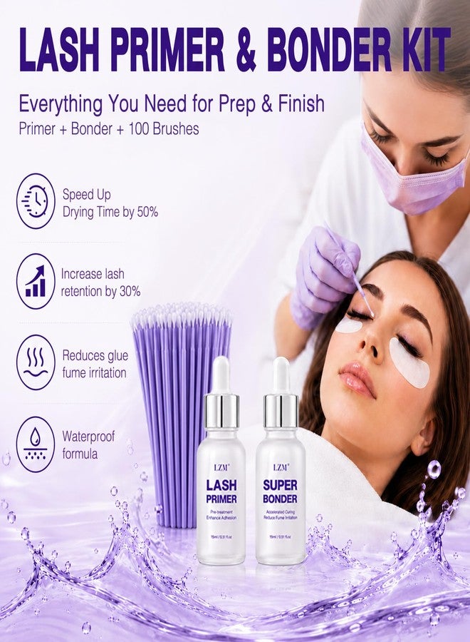 LZM Lash Bonder & Primer Kit for Long-Lasting Lash Extensions & Clusters - Image 2