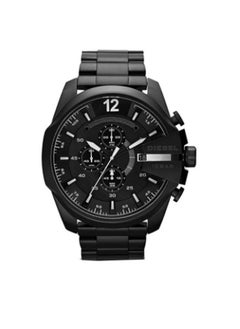 DIESEL Men's Mega Chief Round Shape Stainless Steel Chronograph Wrist Watch 59 mm - Black - DZ4283  - Image 1