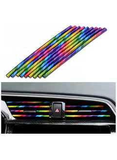 Y&D 60 pieces Car Auto Air Conditioner Vent Outlet Trim Strip, DIY Decoration Chrome PVC Interior Moulding Strip Line for All Straight Outlet, Accessories  - Image 1