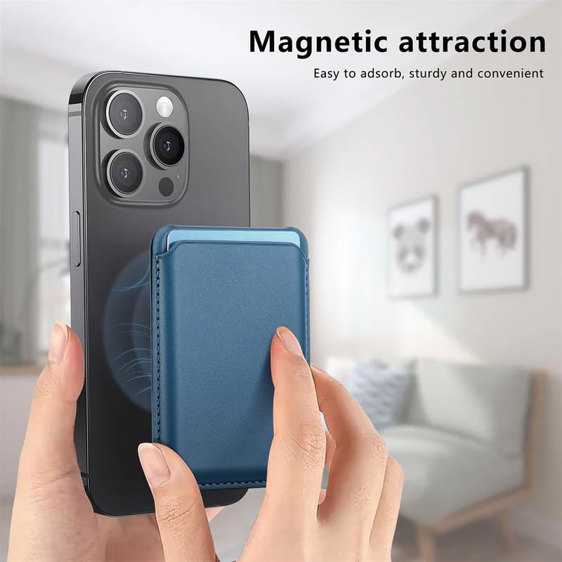ClickCase Magnetic Wallet with Video Stand, Compatible with MagSafe Wallet with Kickstand, Card Holder for iPhone 17/16/15/14/13/12 Series (Blue) - Image 5