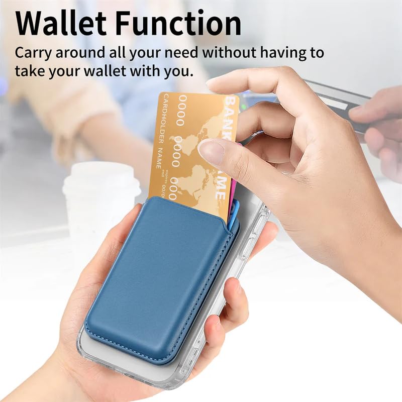ClickCase Magnetic Wallet with Video Stand, Compatible with MagSafe Wallet with Kickstand, Card Holder for iPhone 17/16/15/14/13/12 Series (Blue) - Image 2