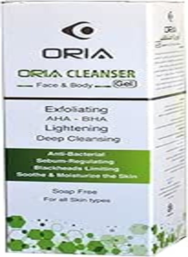 ORIA Cleansing Gel Wash Soap-Free Exfoliating Whitening Gel Cleanser for All Skin Types and Blackheads