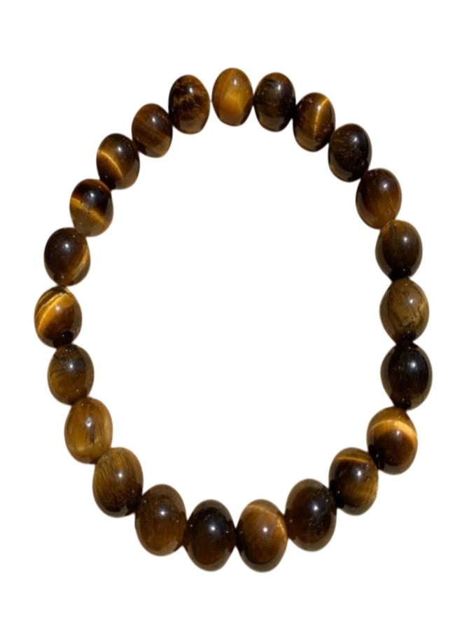 Blue bijoux Tiger Eye 8 MM Round Reiki Healing Crystal Stretch Bracelet | For Improving Focus And Concentration | Boosting Self-Confidence | Encouraging Growth And Learning | Men & Women - Image 1