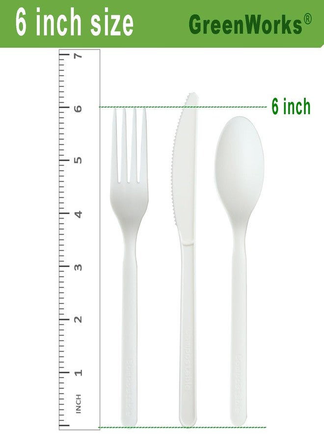 GreenWorks 1000 Count 6" Compostable Spoons,BPI Certified,Bulk Cutlery Utensils Spoon - Image 4