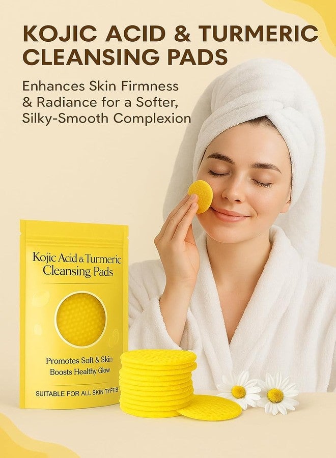 AEKINX Kojic Acid & Turmeric Cleansing Pads for Face Brightening, Pigmentation & Tan Removal Exfoliating Skincare Wipes for Dark Spots, Acne Marks & Glowing Skin - Image 5
