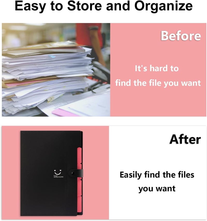 Corslet Expanding File Folder, Aesthetic Folders for School, Accordion File Organizer, Aesthetic Folder with Labels,5 Pockets Important Document Folders - Image 4
