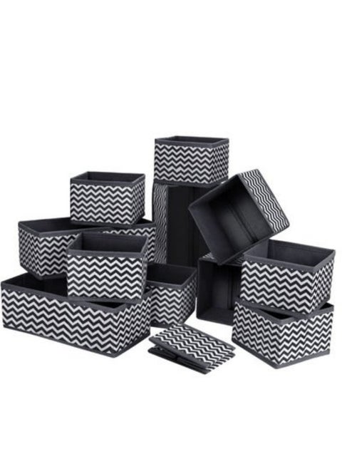 12-Piece Multifunctional Foldable Collapsible Closet Organizer and Fabric Drawer Storage Box for Home