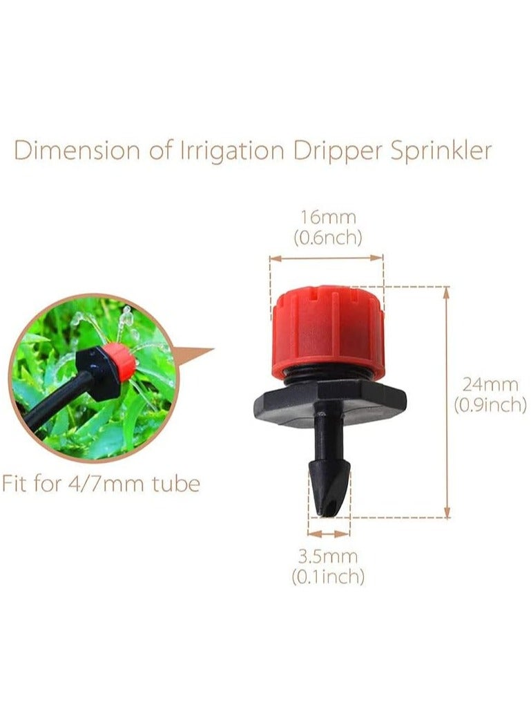 معرض الأعياد حديقة الري التغشية تدفق صغير المنقط بالتنقيط رئيس 1/4 بوصة قابل للتعديل البخاخ الفوهات الدعاوى حديقة مياه التبريد رذاذ فوهة الرش دعوى بالتنقيط الري (100 قطعة رأس بالتنقيط) - Image 2