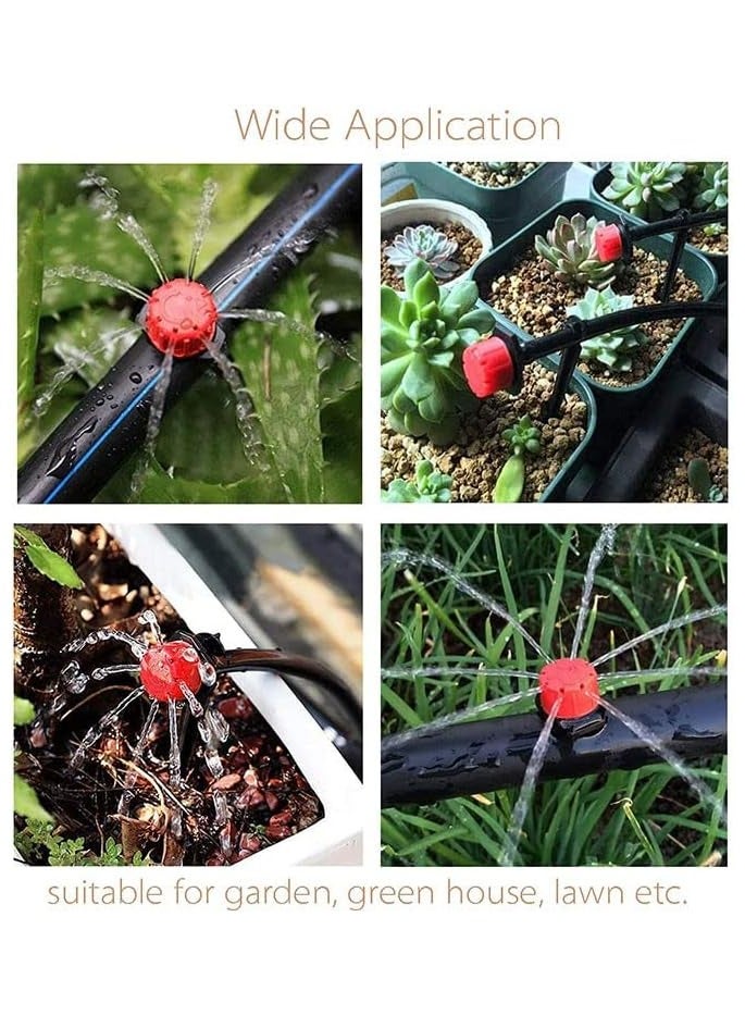 معرض الأعياد حديقة الري التغشية تدفق صغير المنقط بالتنقيط رئيس 1/4 بوصة قابل للتعديل البخاخ الفوهات الدعاوى حديقة مياه التبريد رذاذ فوهة الرش دعوى بالتنقيط الري (100 قطعة رأس بالتنقيط) - Image 5