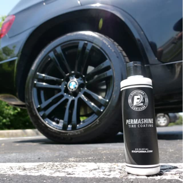 ExoForma PermaShine Tire Coating & Dressing - Extreme High Shine & Durability - Long-Lasting Acrylic Anti-Stick No-Sling Protection - Won’t Wash Off - Dries Fast to The Touch - 8 fl oz - Image 4