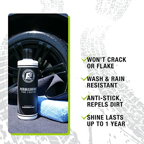 ExoForma PermaShine Tire Coating & Dressing - Extreme High Shine & Durability - Long-Lasting Acrylic Anti-Stick No-Sling Protection - Won’t Wash Off - Dries Fast to The Touch - 8 fl oz - Image 5