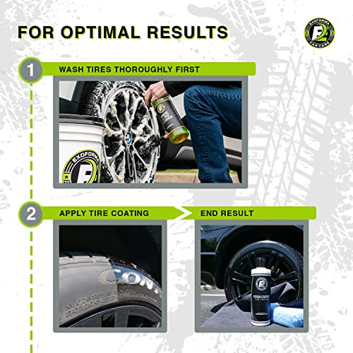 ExoForma PermaShine Tire Coating & Dressing - Extreme High Shine & Durability - Long-Lasting Acrylic Anti-Stick No-Sling Protection - Won’t Wash Off - Dries Fast to The Touch - 8 fl oz - Image 3