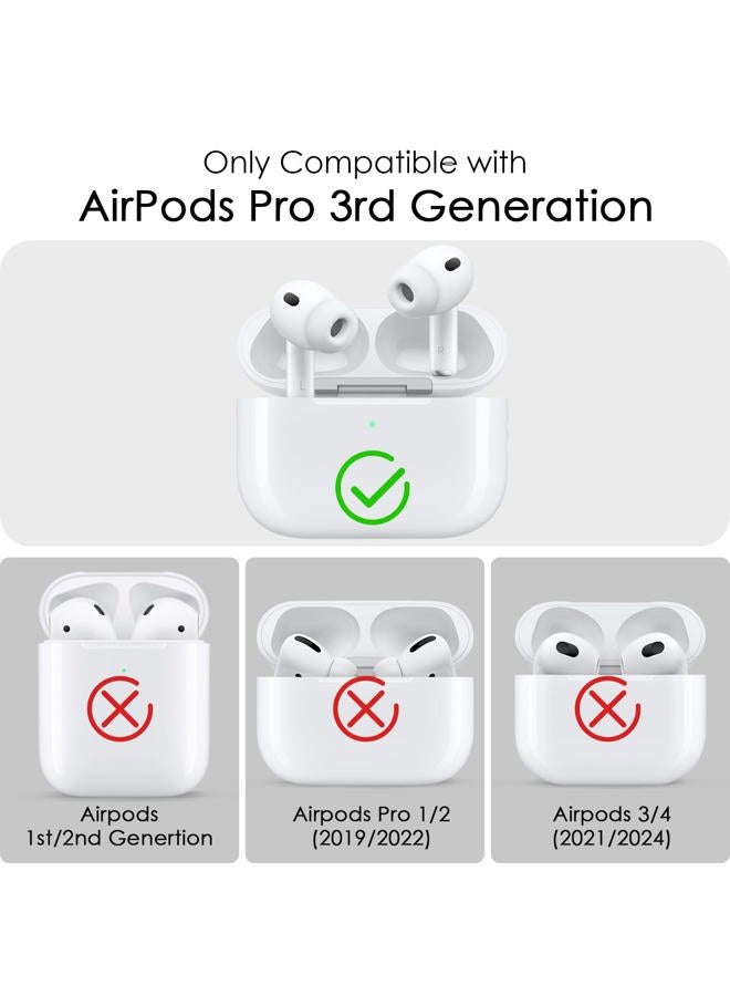 VISOOM (with Safety Lock) Clear Case for Cute Apple Airpods Pro 3 Cases 2025 Women, VISOOM Soft TPU Transparency Air pods Pro3 Gen Cases iPods Pro3 Earbuds Case Bling Keychain for Airpod iPod Pro 3rd Gen - Image 3
