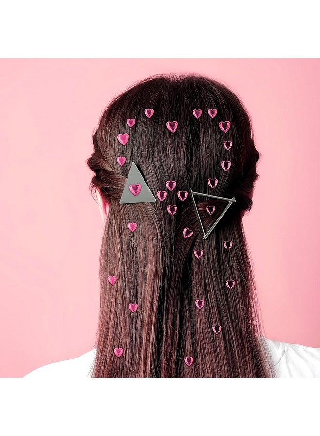 MANGOIT 264pcs Heart Gem Stickers Rhinestones for Crafts - Self Adhesive Jewels Stickers, Acrylic Gems DIY Craft Decorative Diamond Stickers, Small Stickers for Kids (264pcs-5/7/10mm-pink) - Image 5