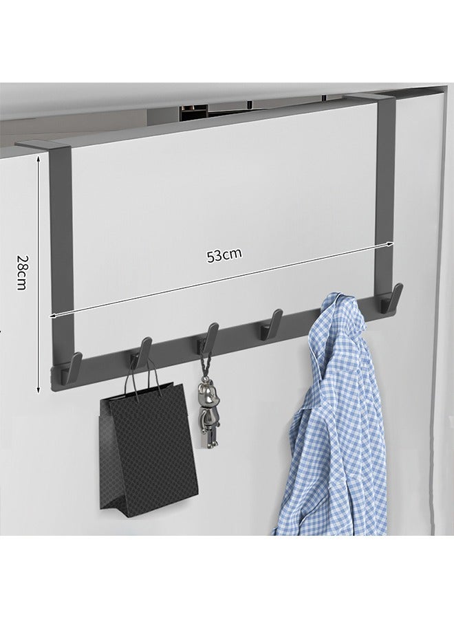 Hihonor Over The Door Hooks Hanger with 11" Extended Arms, Fit 1 3/8" Door, Tool-Free Assembly Required, Thickened Bathroom Accessories and Towel Rack Organizer Holder - Matte Black  - Image 1