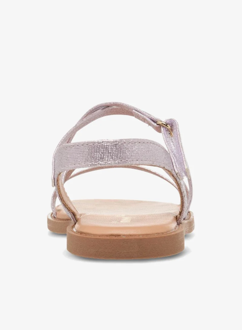 Little Missy PURPLE Juniors Girls Cross Strap Hook and Loop Sandals for Women | Best Price UAE