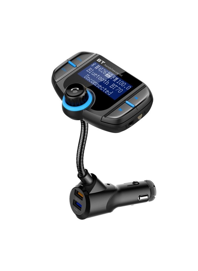 شاحن سيارة جهاز إرسال FM راديو السيارة عدة بلوتوث ثنائي USB QC3.0 لاسلكي مشغل MP3 مهايئ شاحن حر اليدين BT موالف FM المغير - Image 1