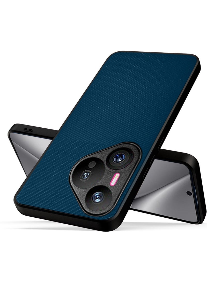 Wtech Silicone Hard Back Fabric Texture Side TPU Case Cover For Huawei Pura 70 Pro / Pura 70 Pro+ / Pura 70 Pro Plus 5G 2024 Navy Blue - Image 2