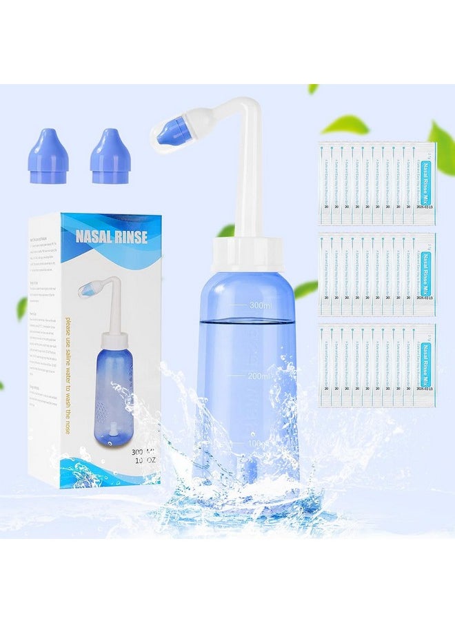 Hannea - HANNEA® Nasal Rinser Kit for Sinus & Allergy Relief, With 30 Packs Nasal Wash Saline(2.7g/per pack) 300ml Reusable Nasal Rinser Kettle, Relieve Nasal Discomfort, Suits for Daily Use, with 2 Rinse Tips - Image 1