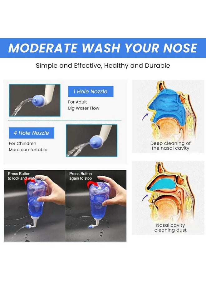 Hannea - HANNEA® Nasal Rinser Kit for Sinus & Allergy Relief, With 30 Packs Nasal Wash Saline(2.7g/per pack) 300ml Reusable Nasal Rinser Kettle, Relieve Nasal Discomfort, Suits for Daily Use, with 2 Rinse Tips - Image 1