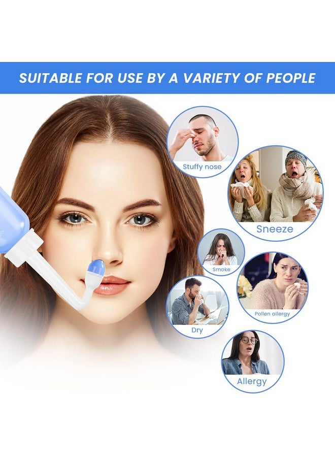 Hannea - HANNEA® Nasal Rinser Kit for Sinus & Allergy Relief, With 30 Packs Nasal Wash Saline(2.7g/per pack) 300ml Reusable Nasal Rinser Kettle, Relieve Nasal Discomfort, Suits for Daily Use, with 2 Rinse Tips - Image 1