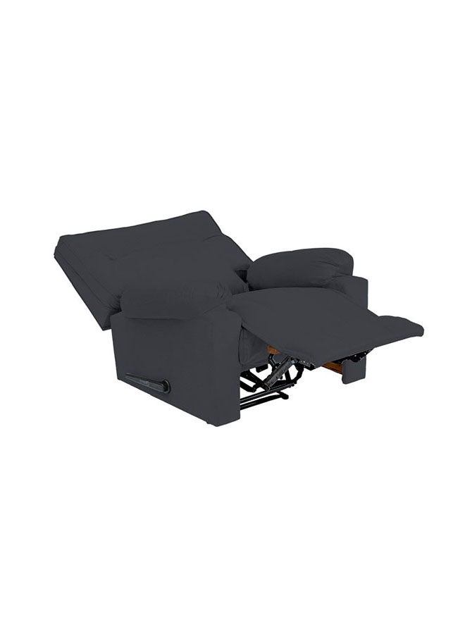 باك كومفرت كرسي استرخاء من باك كومفورت كالما بتنجيد مخملي – مقعد أنيق للاسترخاء مع مسند ظهر ومسند قدم قابلين للتعديل لغرفة المعيشة أو النوم، بمقاس 90×80×95 سم – رمادي داكن - Image 3