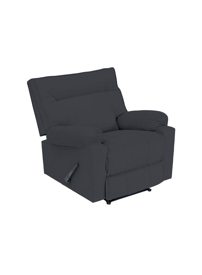 باك كومفرت كرسي استرخاء من باك كومفورت كالما بتنجيد مخملي – مقعد أنيق للاسترخاء مع مسند ظهر ومسند قدم قابلين للتعديل لغرفة المعيشة أو النوم، بمقاس 90×80×95 سم – رمادي داكن - Image 4