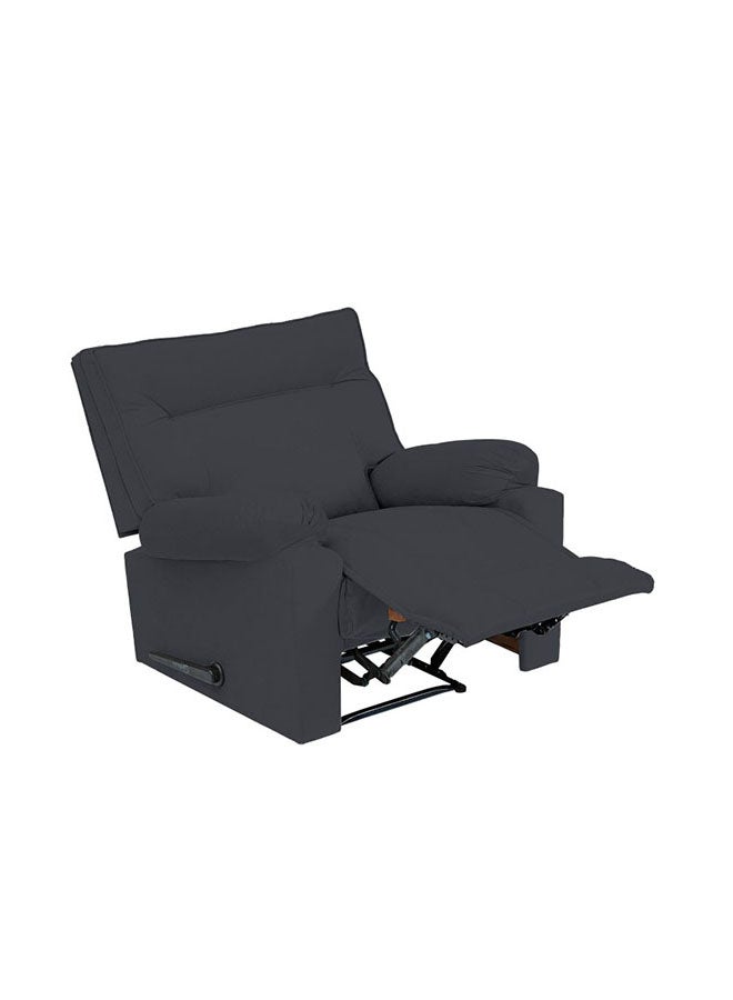باك كومفرت كرسي استرخاء من باك كومفورت كالما بتنجيد مخملي – مقعد أنيق للاسترخاء مع مسند ظهر ومسند قدم قابلين للتعديل لغرفة المعيشة أو النوم، بمقاس 90×80×95 سم – رمادي داكن - Image 2