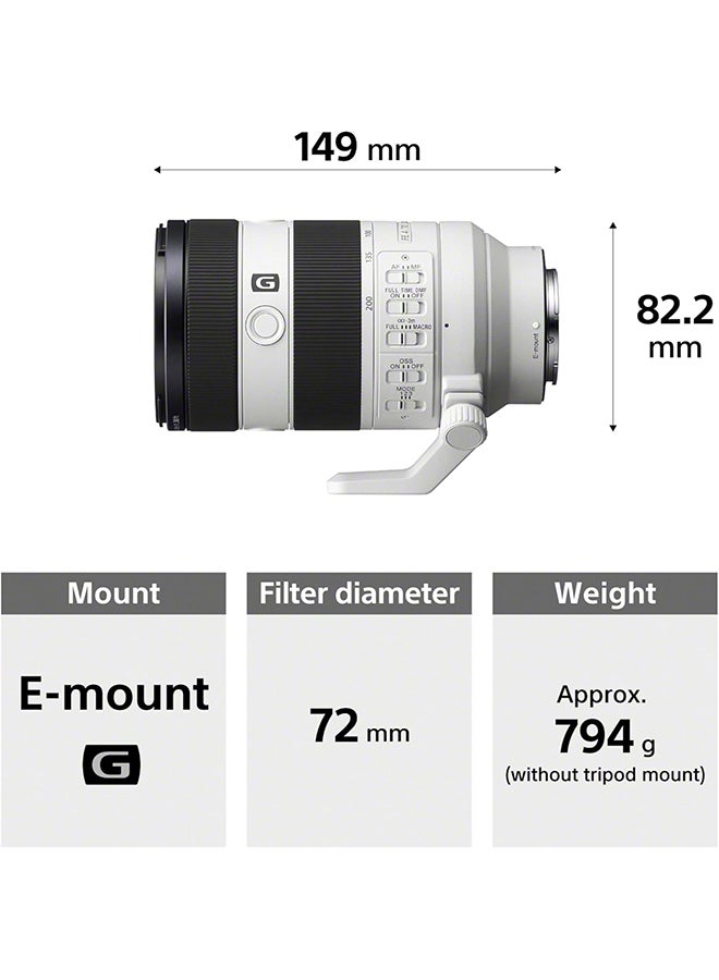 سوني عدسة FE 70-200mm F4 Macro G OSS II – عدسة زوم تليفوتوغرافي بحجم كامل مع تثبيت بصري، تركيز تلقائي سريع وتكبير 1:2 - Image 4
