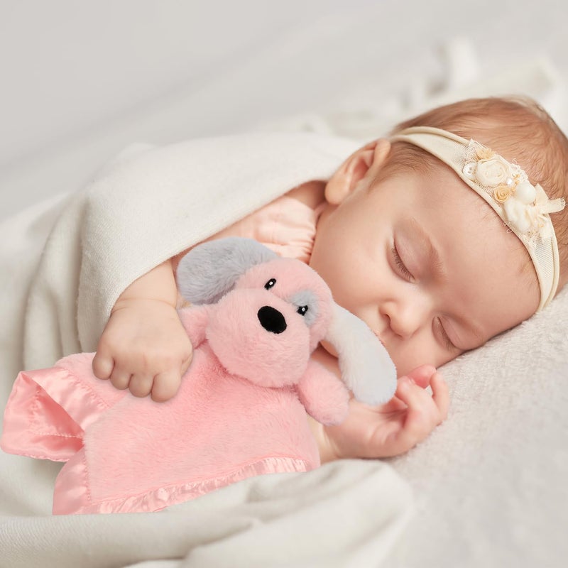 BEILIMU Puppy Baby Security Blanket for Toddler Infant Newborn Boys and Girls Soft Lovey Stuffed Animal with Plush Fabric and Satin Backing, Lovely Snuggle Toy, Pink 16 Inch - Image 5