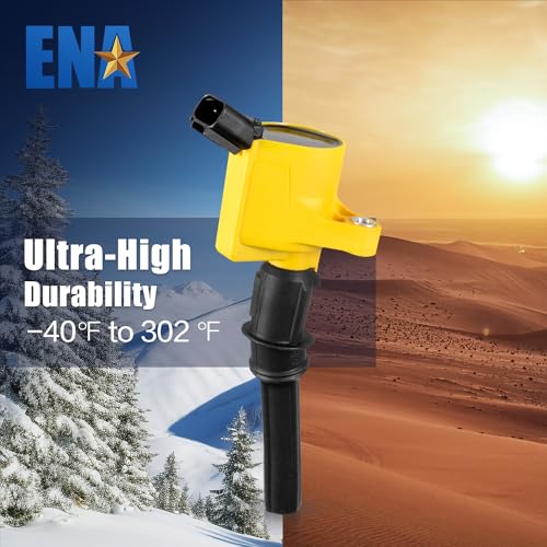 ENA Set 8 Yellow Ignition Coil Pack and Platinum Spark Plug Compatible with Lincoln Mercury Ford F150 E150 E250 Expedition Explorer Crown Victoria Town Car 4.6L 5.4L V8 Replacement for DG508 SP493 - Image 3