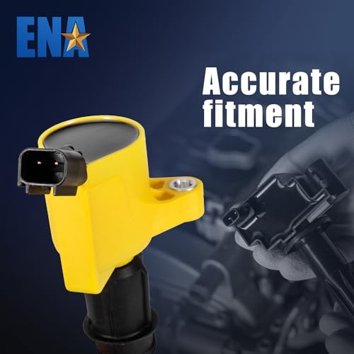 ENA Set 8 Yellow Ignition Coil Pack and Platinum Spark Plug Compatible with Lincoln Mercury Ford F150 E150 E250 Expedition Explorer Crown Victoria Town Car 4.6L 5.4L V8 Replacement for DG508 SP493 - Image 4