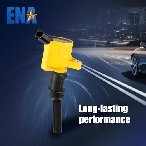 ENA Set 8 Yellow Ignition Coil Pack and Platinum Spark Plug Compatible with Lincoln Mercury Ford F150 E150 E250 Expedition Explorer Crown Victoria Town Car 4.6L 5.4L V8 Replacement for DG508 SP493 - Image 5